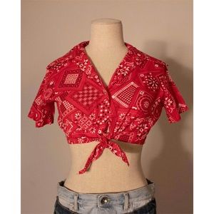 Underground Shirt Factory red cotton crop top
